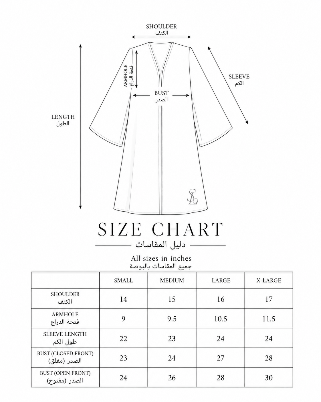 SOL.Q Size Chart